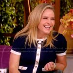 Sara’s navy contrast top and pants on The View