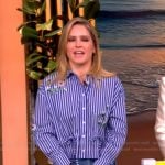Sara’s blue striped floral shirt on The View