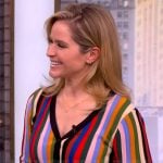 Sara’s striped cardigan and pleated skirt on The View