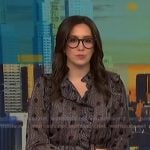 Savannah’s black printed ruffle sheer dress on NBC News Daily