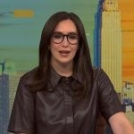 Savannah’s brown tie waist leather dress on NBC News Daily