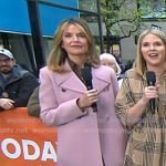 Savannah’s pink double breasted coat on Today