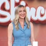Shawna Jones’ blue vest on Access Hollywood