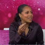 Sheinelle’s brown shirt and zip front jeans on Today