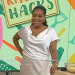 Sheinelle’s white cowl neck top on Today