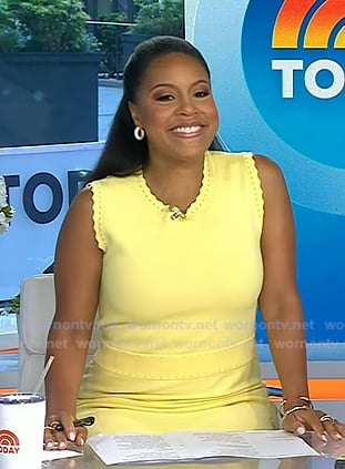 Sheinelle’s yellow scalloped dress on Today