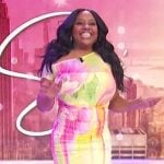 Sherri’s yellow floral mesh dress on Sherri