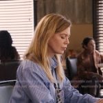 Meredith’s blue striped shirt on Greys Anatomy