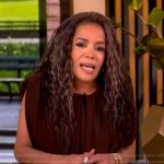 Sunny’s brown gathered top and skirt on The View