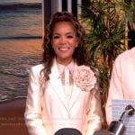 Sunny’s lace blouse and floral blazer on The View