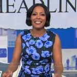 Tamron’s floral print ruched dress on Tamron Hall Show