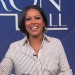 Tamron’s white striped shirt on Tamron Hall Show