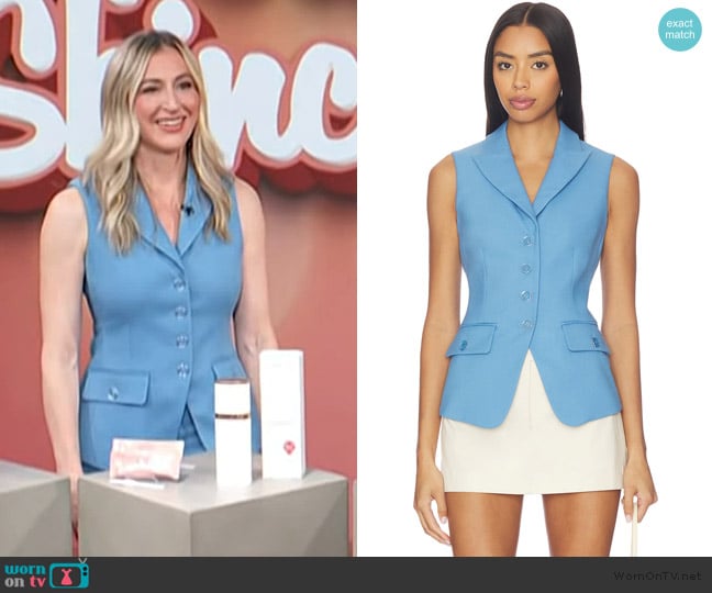 Shawna Jones’ blue vest on Access Hollywood