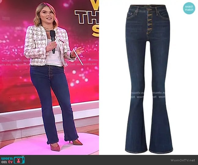 Veronica Beard Beverly High-Rise Jeans in Dark Denim worn by Jenna Bush Hager on Today