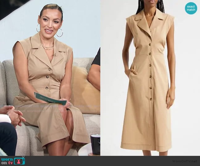 Emily’s khaki shirtdress on Access Hollywood