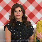 Casey Wilson’s black polka dot asymmetric dress on Today