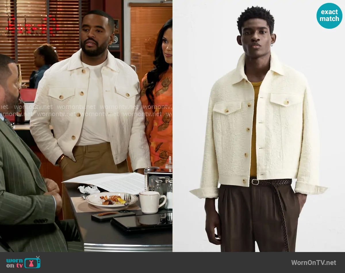 Zara Textured Jacquard Jacket worn by Andre Richardson (Sean Freeman) on Beyond the Gates