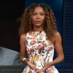 Zuri's floral print peplum top and shorts on Access Hollywood