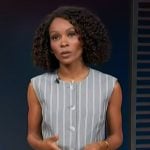 Zuri’s gray stripe vest and shorts on Access Hollywood