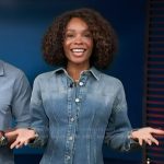 Zuri’s denim mini dress on Access Hollywood